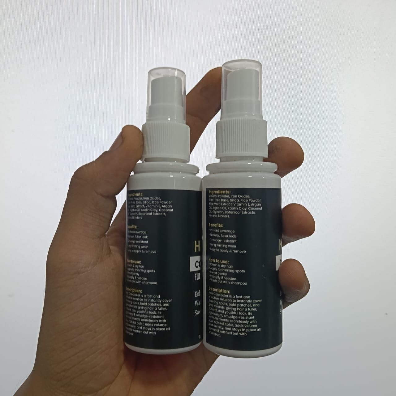 Hair Concealer | Waterproof & Sweat-Proof Powder for Fuller Hair Look (Pack of 2)